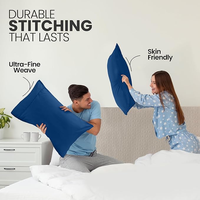 Utopia Bedding Pillow Cases King Size 2-Pack – Soft Brushed Microfiber – Envelope Closure – Perfect for Hospitals, Hotels, Guest Rooms – Oeko-TEX Certified, 20x40 Inches (Blue Dusk)