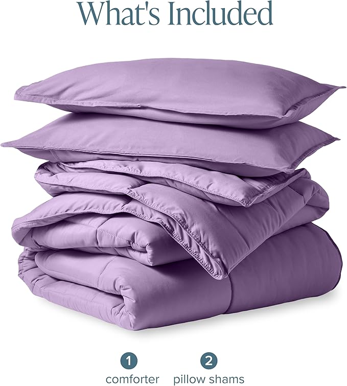 Bare Home Comforter Set - Oversized King Size - Ultra-Soft - Goose Down Alternative - Premium 1800 Series - All Season Warmth (Oversized King, Lavender)