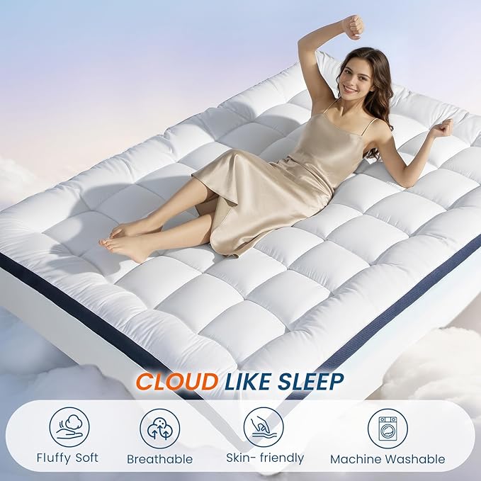 4 Inch Memory Foam Dual-Layer Mattress Topper Queen Size - 2Inch 1000GSM Quilted Pillow Top with Down-Alternative + 2Inch 5-Zone Egg Crate Memory Foam (Twin XL, 39"x80")