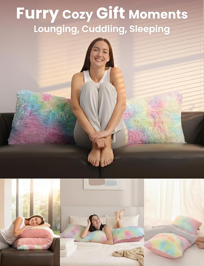 ZonLi Fluffy Body Pillow, Full Body Pillows for Adults, Long Pillow for Sleeping with Removable Cover and Adjustable Filling for Side Sleeper & Pregnancy，Large and Firm Pillow, Machine Washable