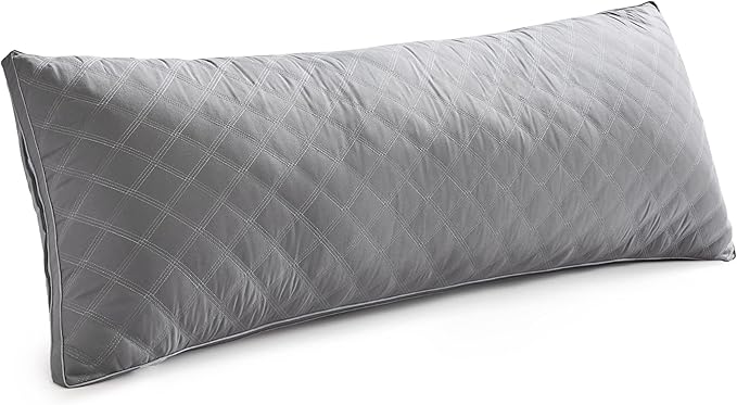 Leeden Body Pillow Insert - Full Body Pillow for Adults - Large Long Bed Pillow for Side Sleeper - Firm Breathable Support - 20 x 54 Inch - Grey