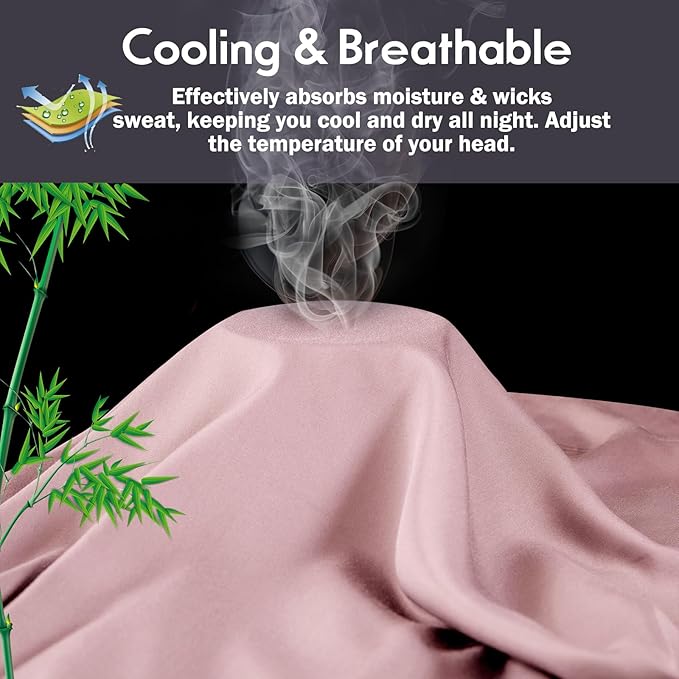 Pillowcases King Size 2 Pack, Cooling Viscose from Bamboo Pillow Cases with Envelope Closure, Cool & Breathable Pillow Cover for Hot Sleepers and Night Sweats, 20" x 40"