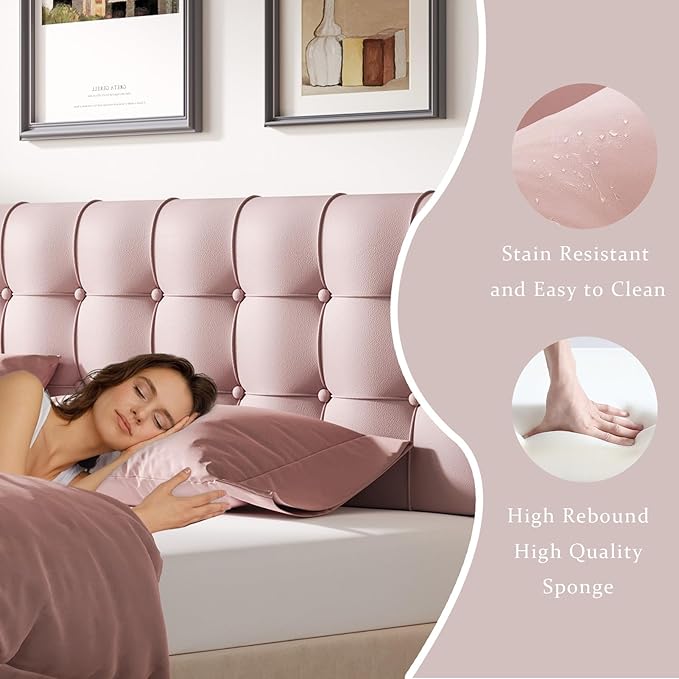 Pink Queen Size Headboard Pillow Upholstered Wedge Backrest Cushion For Dorm Bed Twin XL Daybed Or Couch Removable Cover Reading Pillow Lumbar Support Decorative Pillow College Dorm Essentials Bedroom