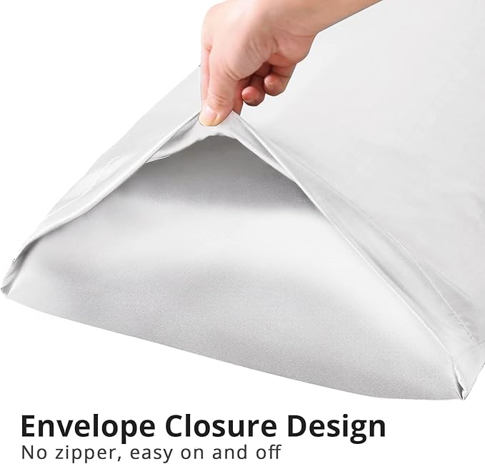 HUXMEYSON Body Pillow with Satin Pillowcase, Body Pillow for Adults, Removable Cover, White (20"x54")