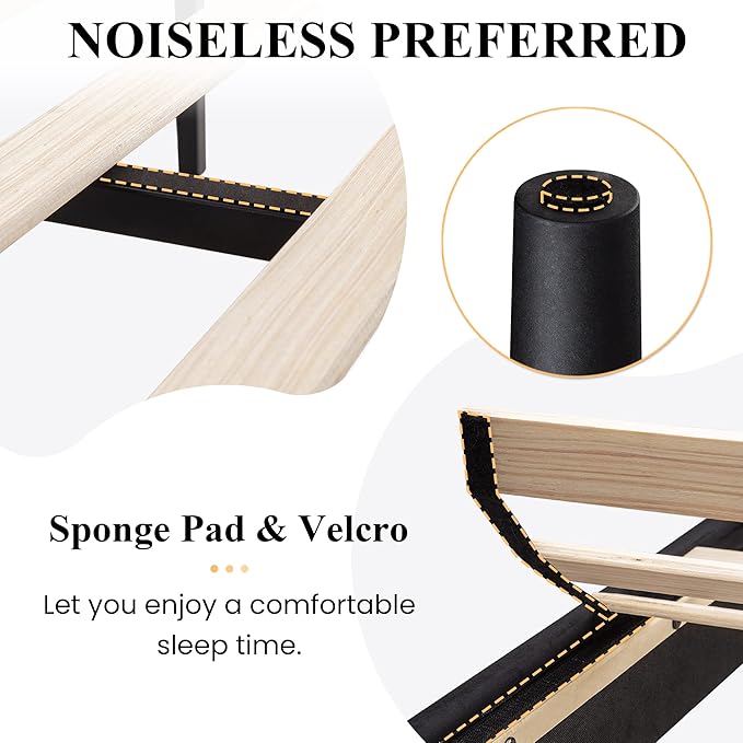 SHA CERLIN Full Upholstered Platform Bed Frame with Adjustable Headboard/Vertical Channel Tufted Velvet Fabric/Wooden Slats Support/Mattress Foundation/Box Spring Optional/Black
