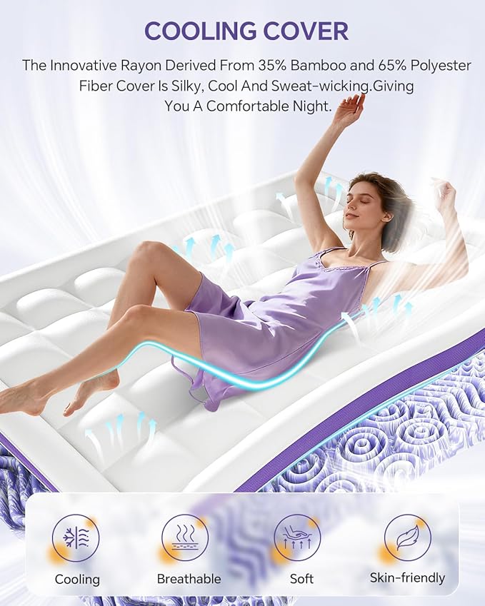 ChiXpace 4 Inch King Mattress Topper Dual Layer Memory Foam Mattress Topper, Soft Pillow Top Mattress Cover, Gel Foam Mattress Egg Crate Design, King Size Mattresses Pad (White)