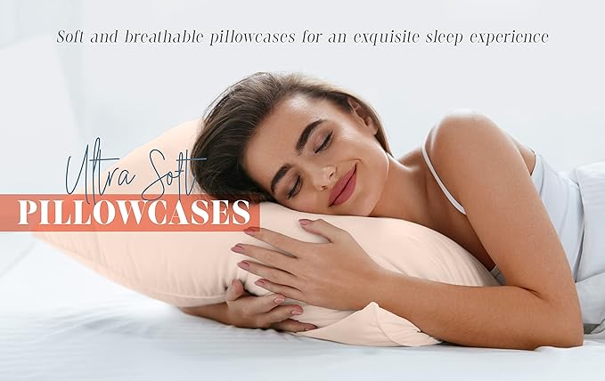 Elegant Comfort 4-PACK Solid Pillowcases 1500 Premium Hotel Quality Microfiber - Smooth Weave, Wrinkle and Stain Resistant, Easy Slip-On, 4-Piece Set, Standard/Queen Pillowcase, Brown