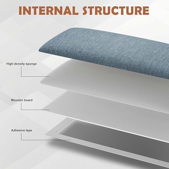 IFNOW Upholstered Wall Mounted Peel and Stick King Size Headboard, Soundproof 3D Wall Panels, Reusable and Removable Tufted Bed Headboard in Dusty Blue (12 Panels, 10" x 24")