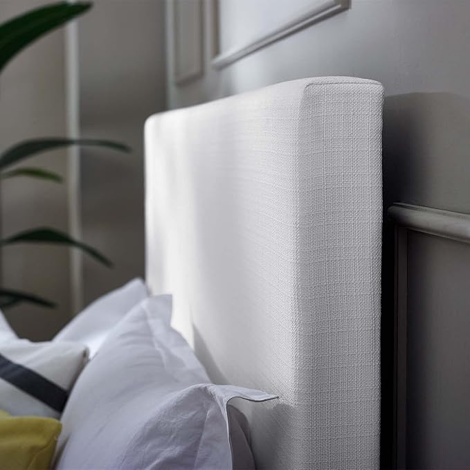Modway Claire Linen Fabric Upholstered King and California King Headboard in White