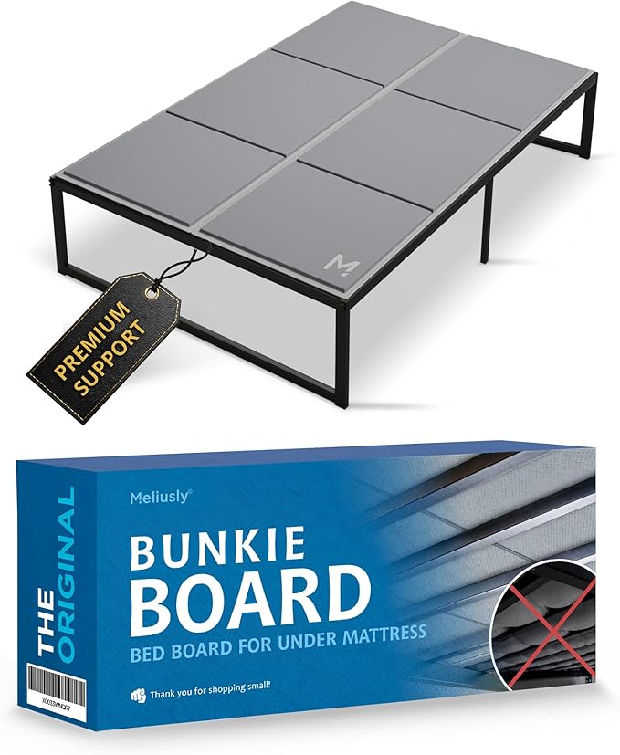 Meliusly Low Profile Bunkie Board Full Size (54x75) - Non-Slip Breathable Bed Support Board for Slatted Bed Frame, Anti-Sag Under Bed Support, Noise Minimizing Moisture Resistant Bed Board