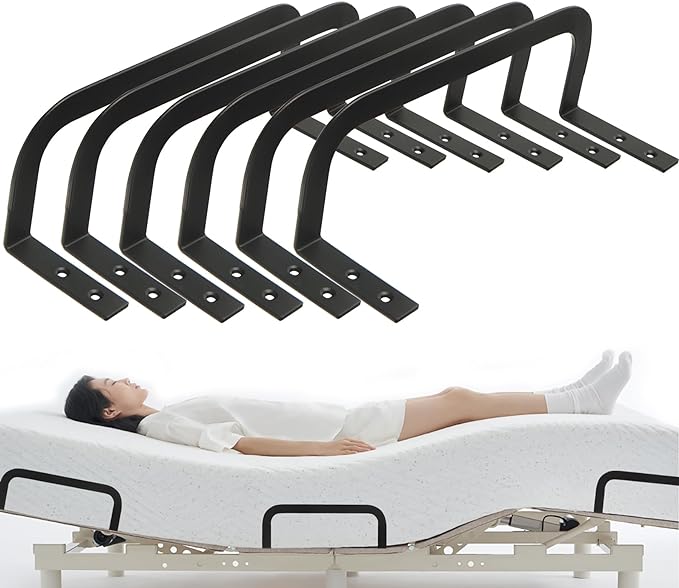 Mattress Retainer Bar Bracket Holder 6Pcs Keeping Mattress from Sliding for Foot of Platform Beds,Adjustable Beds,Rv Mattress,Mattress Slide Stopper Mattress Gripper
