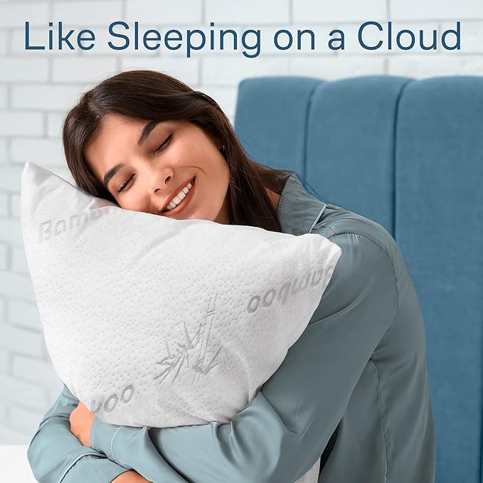 100% Waterproof Pillow Protectors Queen 20x30 Pair Zippered Pillow Case, Pillow Cover, Guaranteed Noiseless Pad, Ultra Plush Absorbent (Viscose Made from Bamboo), White 2 Pack