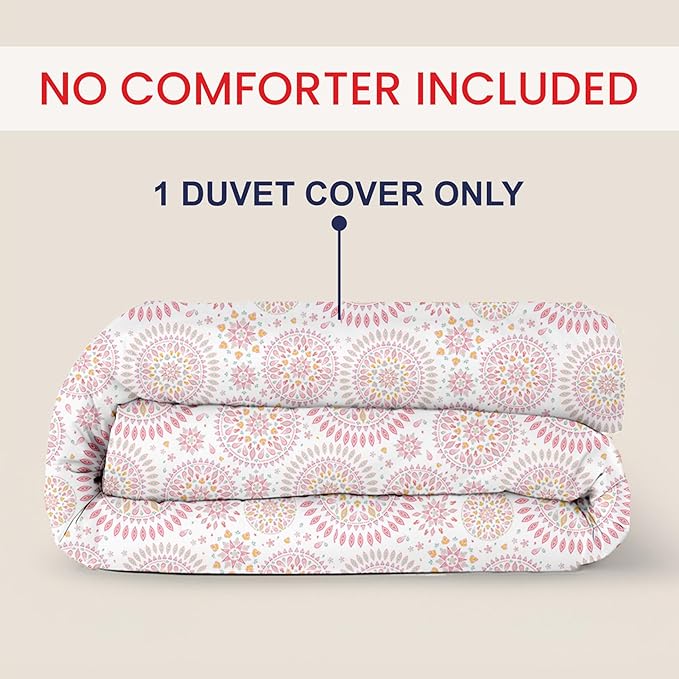 Kotton Culture 120"x120" 1 Pc Super King Plus/Super Oversize King Duvet Cover Only 100% Egyptian Cotton - 600 TC Comforter Cover, Zipper Closure & Corner Ties -Fits Only Extra Large Inserts - Mandala