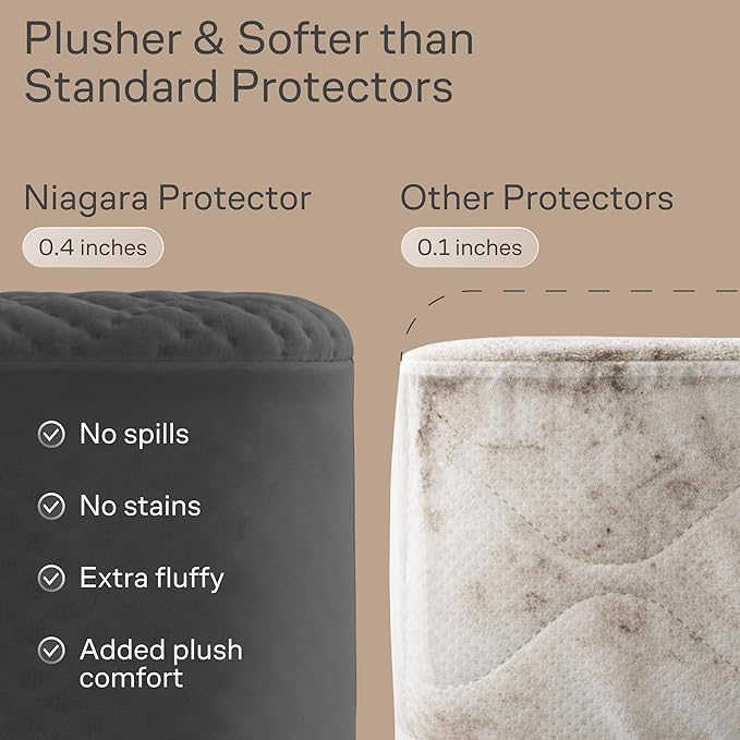 100% Waterproof Full Mattress Protector - 360 Pad Protection Against Spills, Stains & Accidents for Parents & Pet Owners - Noiseless & Cooling Viscose Made from Bamboo (Grey)