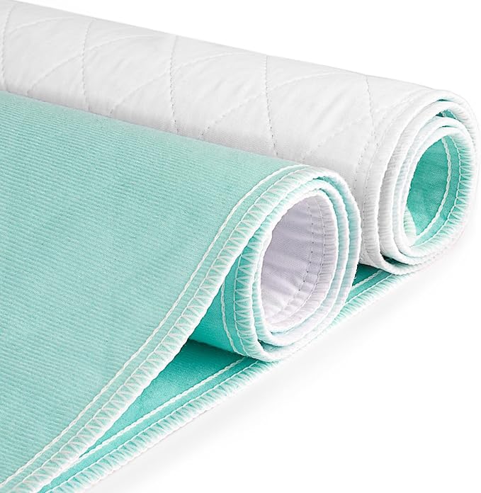 CoolShields Waterproof Bed Pads Incontinence Washable Reusable Bedwetting Mattress Protector Pad for Kids, Adults, Elderly, and Pets 34'' x 52'' (4 Pack)