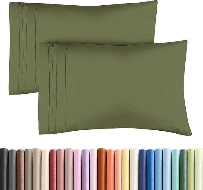 Standard Pillow Cases Set of 2 - Soft Hotel Quality Pillowcase Covers - Comfy & Wrinkle Free - Stain and Fade Resistant - Machine Washable Pillow Protectors - 2 Piece Set - Standard Size Sage Green