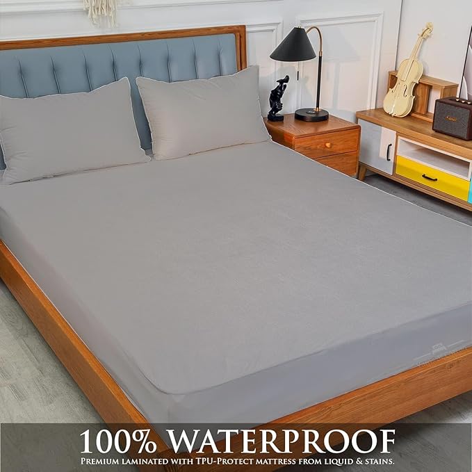 Cot Mattress Protector 28"x75" Waterproof, Terry Soft and Noiseless Mattress Protector Perfect for Daybed 28" X 75" Mattress/Narrow Twin/Cot Size/Rv Bunk/Camping Cot (Light Grey)