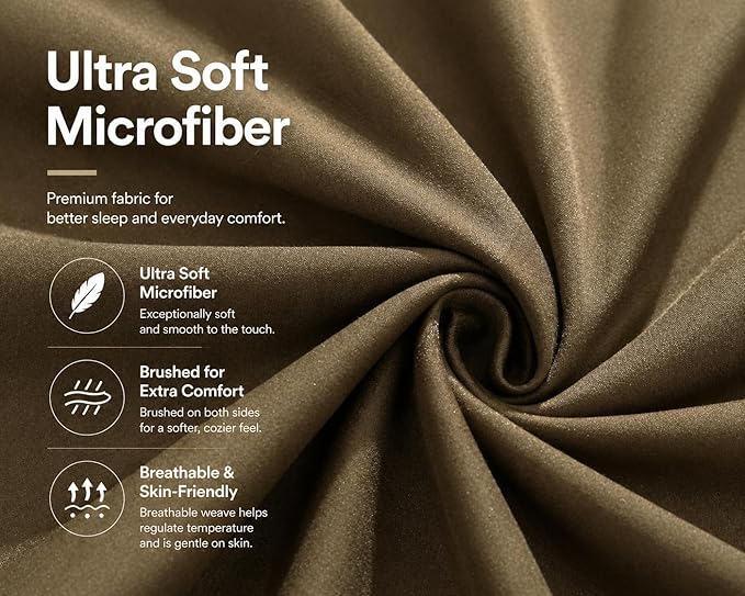 EVOLIVE Ultra Soft Body Pillow Cover 21"x54", Cozy Microfiber Pillowcase with Hidden Zipper, Breathable, Perfect for Pregnancy & Side Sleepers, Cover Only (21"x54" Body Pillow Cover, Coffee)