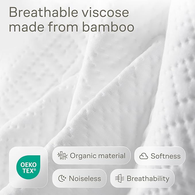Niagara Crib 2 Pack 100% Waterproof Mattress Protector, Soft Breathable Crib Mattress Protector with Deep Pocket, Mattress Pad for Toddler and Baby (52x28, White, Beige) - Viscose Made from Bamboo