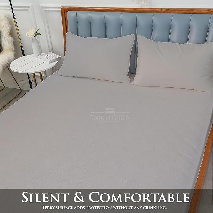 Cot Mattress Protector 28"x75" Waterproof, Terry Soft and Noiseless Mattress Protector Perfect for Daybed 28" X 75" Mattress/Narrow Twin/Cot Size/Rv Bunk/Camping Cot (Light Grey)