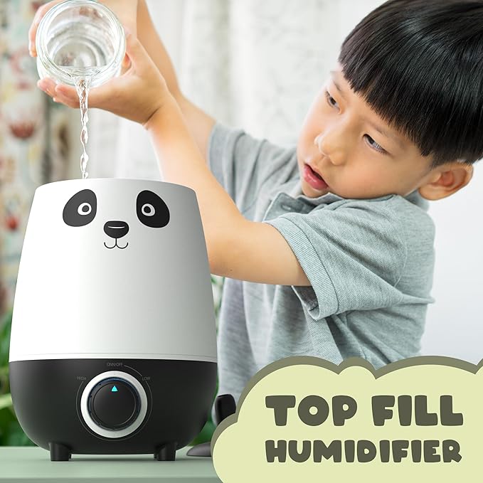 Everlasting Comfort 2.5L Kids Humidifiers for Bedroom - Easy to Clean 24HR Runtime No-Filter Quiet Kids & Baby Humidifier for Nursery, Home, Plants, Allergies, Dry Skin, Congestion, Indoor