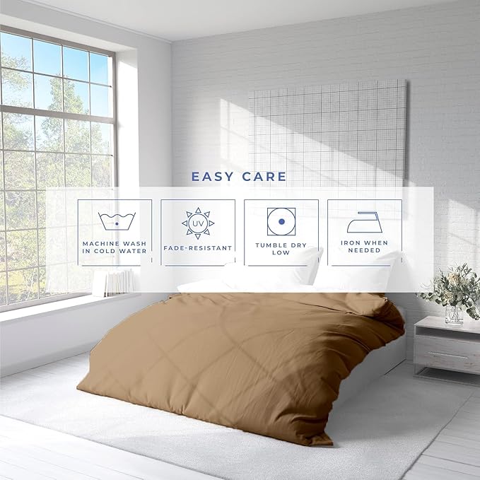 Kotton Culture 3 Pc Duvet Cover Queen Size/Full Size Set-100% Egyptian Cotton 600 Thread Count Ultra Soft Premium Durable Comforter Cover Zipper Closure & Corner Ties- (Taupe, 90" X 90")