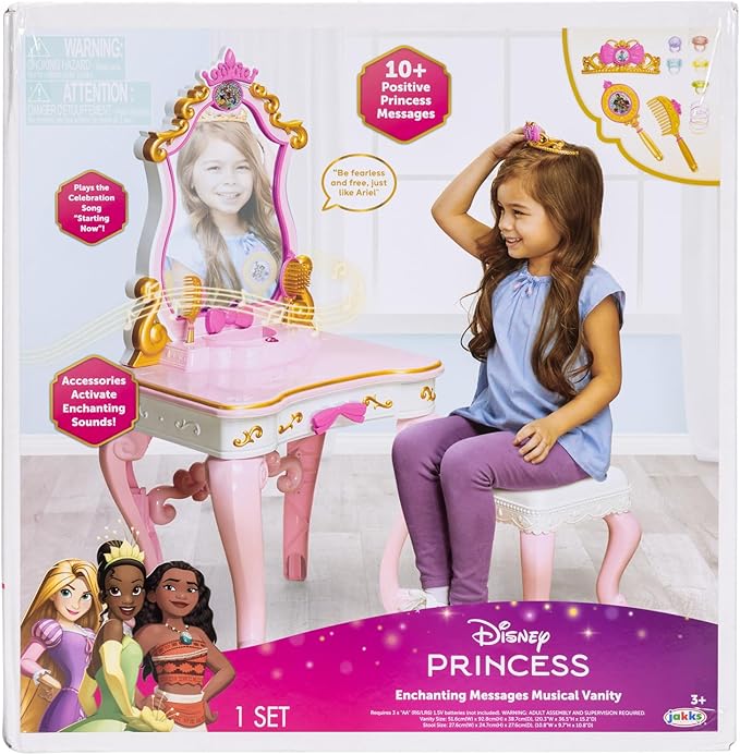 Disney Princess Ultimate Musical Vanity with Enchanting Messages & Celebration Song! Includes Brush, Comb, Tiara & 5 Rings
