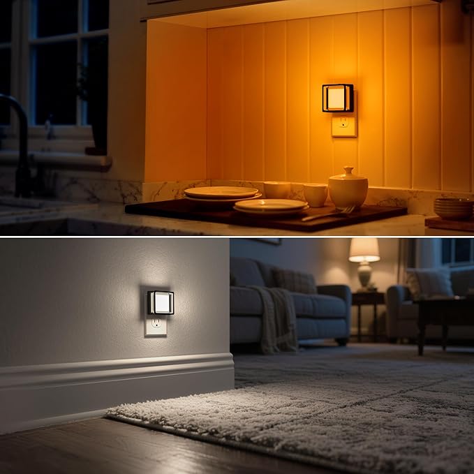 DORESshop LED Night Light, Night Lights Plug Into Wall [4 Pack] with Dusk-to-Dawn Sensor, Dimmable Nightlights, Adjustable Brightness for Bathroom, Hallway, Bedroom,Kids Room,Stairway,3CCT
