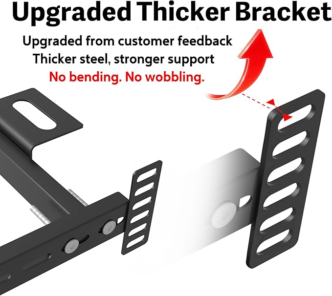 2 Pack Adjustable Headboard Brackets for Metal Bed Frame,Headboard & Footboard Extension Kit,Fits Twin Full Queen King (Check Hole Spacing),Matte Black