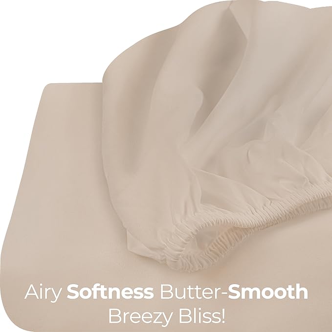 Utopia Bedding King Fitted Sheet - Bottom Sheet - Deep Pocket - Soft Microfiber - Shrinkage and Fade Resistant - Easy Care -1 Fitted Sheet Only (Beige)