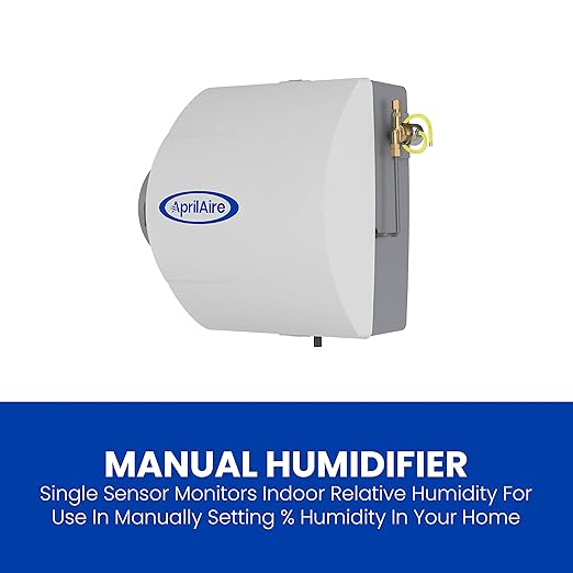 AprilAire 600M Whole-House Humidifier, Manual High Output Furnace Humidifier, Large Capacity Whole-House Humidifier for Homes up to 5,000 Sq. Ft., White