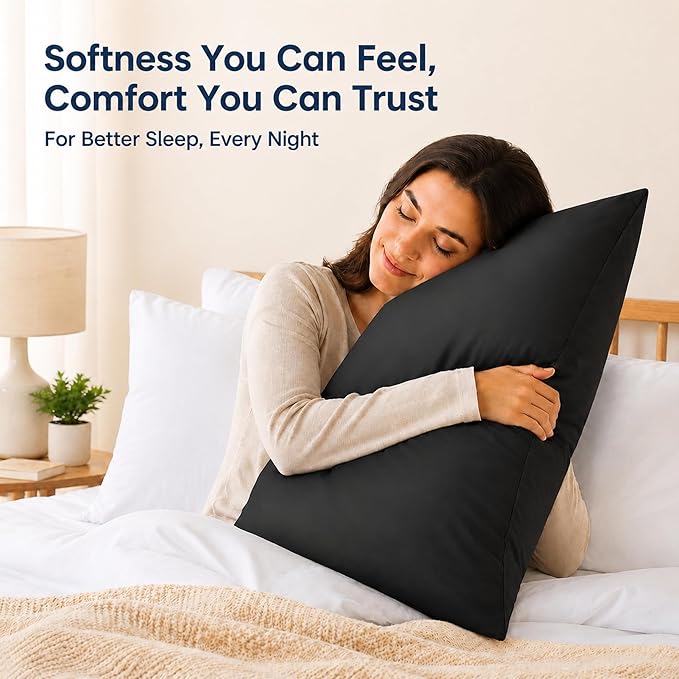 ZPECC Pillow Cases Queen Size Set of 12, 20x30 Envelope Closure Pillowcases, Soft Plain Brushed Microfiber Covers Hypoallergenic Breathable, Black