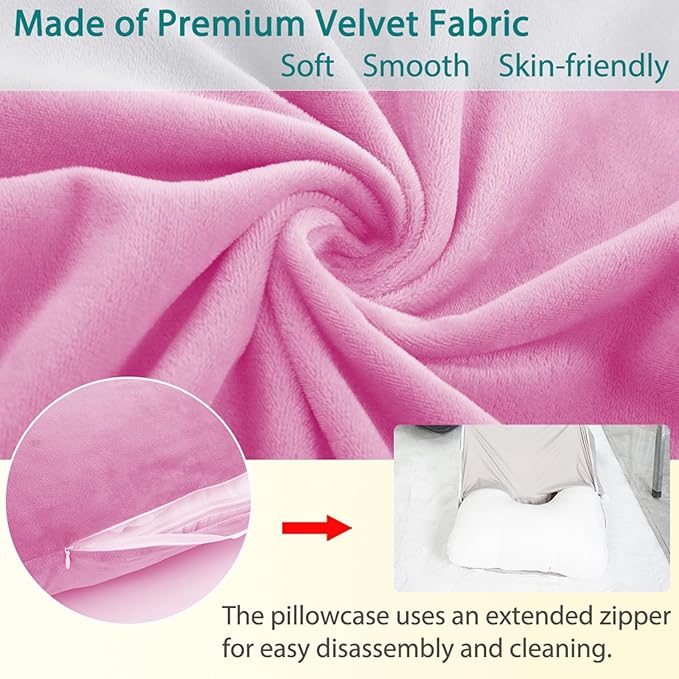 Shredded Memory Foam Body Pillow, Pregnancy Pillows for Sleeping, Maternity Pillow for Pregnant Women, Memory Foam Filling U Shaped Body Pillow with Velvet Cover (Purple, 60 inch)