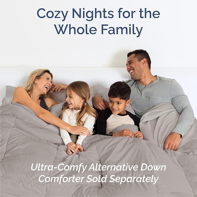 Cal King 6 Piece Sheet Set - Comfy, Breathable & Cooling - Soft Hotel Luxury Bedding for Women, Men, Kids, Teens and Children - 1 Flat & 1 Fitted Sheet & 4 Pillowcases with Deep Pockets - Light Grey