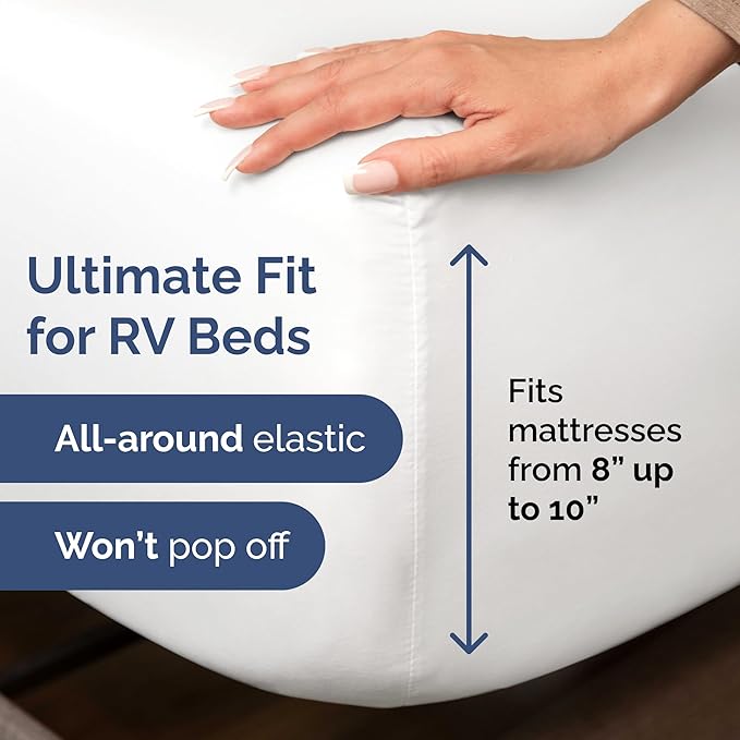 Short Queen Size 4 Piece Sheet Set - RV Short Queen, Ultra-Soft, Breathable & Cooling Bed Sheets Set with Deep Pockets - Hotel Luxury Bedding for Women & Men - Wrinkle Free & Fade Resistant - White