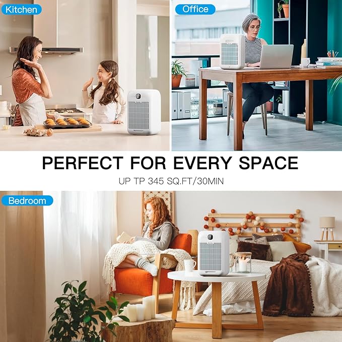 Aircillin Air Purifiers for Home Large Room, Up to 908 Sq Ft Each, HEPA Air Purifiers for Bedroom with Aromatherapy, HEPA Filter for Smoke, Pet Dander, and 99.9% of 0.1 Micron Particles 2-Pack white