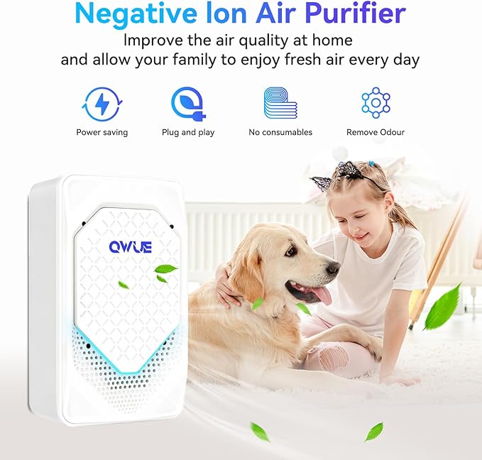 4Pack Plug in Air Ionizer, Negative Ion Air Purifier Plug In, Mini Filterless Air Freshener Quiet Air Cleaner Portable Air Purifiers Odors Smoke for Home Office, Bedroom