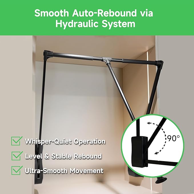 Hitess Soft-Close Pull Down Closet Rod, Stainless Steel Wardrobe Lifts,Adjustable 21-47 Inch Chrome Polished Side Mounted Rail Organizer for Hanging Clothes