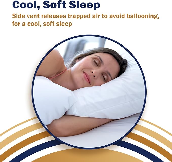 CleanRest PRO Max Waterproof Pillow Protector, Standard/Queen Size - Zippered 1-Pack, Dust Mite Allergen & Bed Bug Proof, Anti-Microbial Treated, Highly Breathable and Vented for Cool Soft Sleep