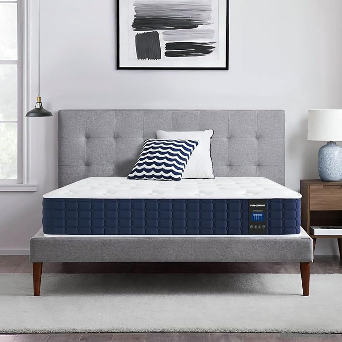 Coolvie Twin XL Mattress 10 Inch, Hybrid Mattress in a Box, Pocket Innerspring & Cooling Memory Foam, for Pressure Relief, Medium Firm Feel, 100-Night Trial