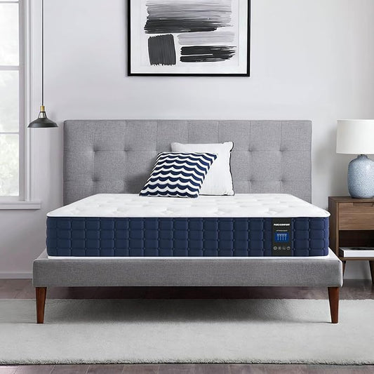Coolvie Twin XL Mattress 10 Inch, Hybrid Mattress in a Box, Pocket Innerspring & Cooling Memory Foam, for Pressure Relief, Medium Firm Feel, 100-Night Trial