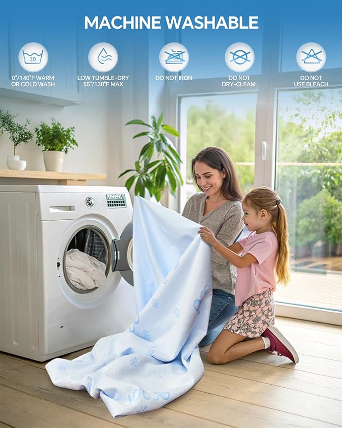 Kmall Cooling Queen Size Mattress Protector - 100% Waterproof & Breathable Cool 3D Air Fabric Bed Mattress Cover, Ultra Soft Noiseless Mattress Pad for 8"-21" Deep Pocket, Machine Washable (White)