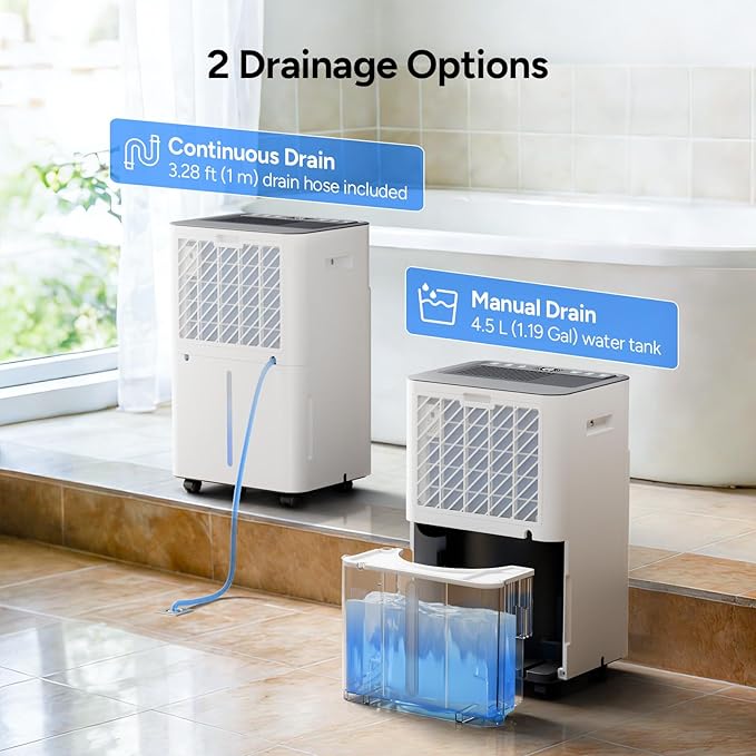 DR.PREPARE 3000-3800 Sq.Ft Dehumidifier for Home with Drain Hose, Smart APP Control, 65 Pints/Day Dehumidifier for Basement, Bedroom, Bathroom, Garage, Large Room, Dry Clothes, 3 Modes, 24H Timer