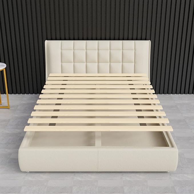 Greaton, 0.68-Inch Horizontal Wooden Bunkie Board/Bed Slats, 72" x 54", Beige