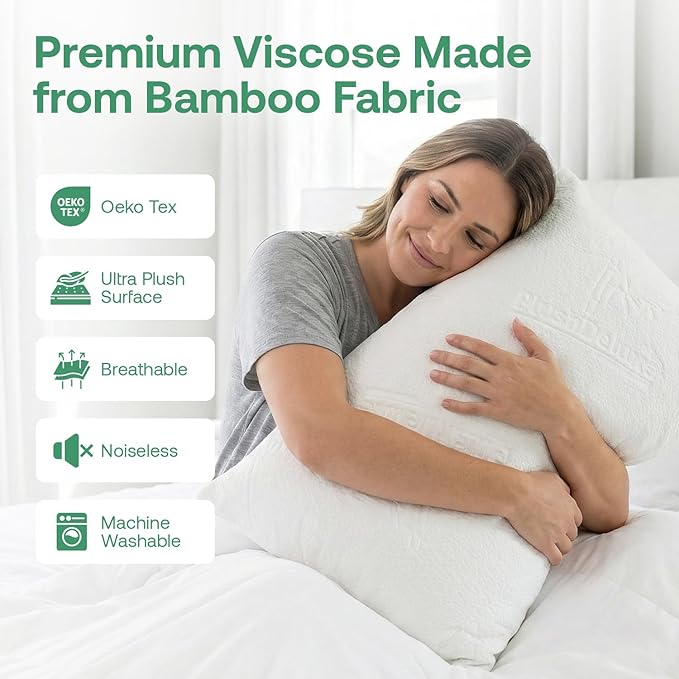 Premium Standard 20''x 26'' Waterproof Pillow Protector Covers - Zippered Pillowcase, Set of 2 Standard Size