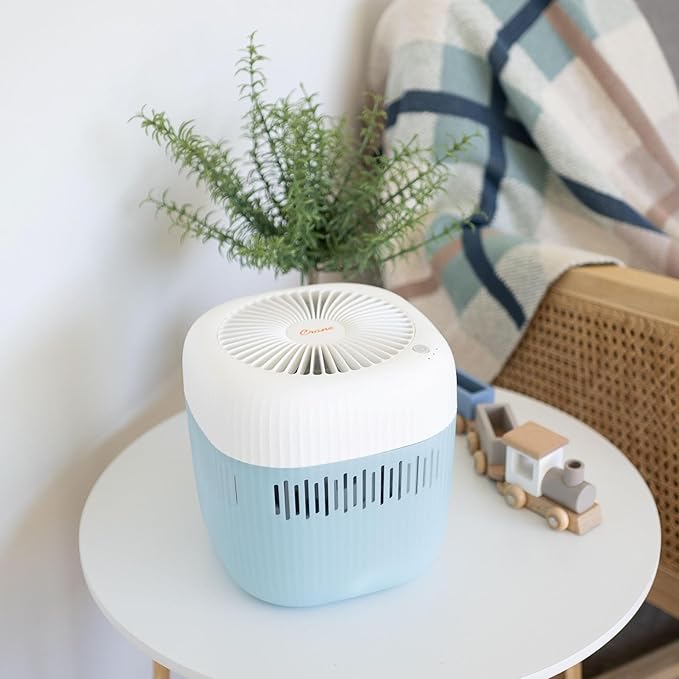 Crane Evaporative Humidifier, Wick Filter, Dishwasher Safe Tank, UV Light, No White Dust, Whisper Quiet, Bedroom Nursery Office, 1.9L Tank, Up To 250 SQ FT