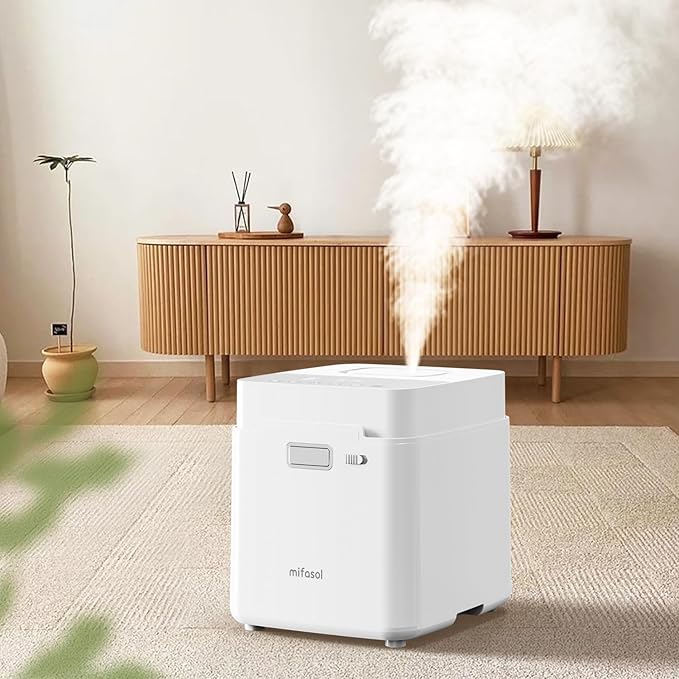 Mifasol Stainless Steel Humidifier, Warm Mist Humidifier 3.3L/0.87Gal, Steam Humidifier Large Room for Home 800 sq ft, Easy to Clean Healthy Humidifiers for Bedroom Living Room Office