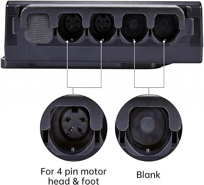 Richmat Adjustable Bed Control Box HJC18 with Bed Remote Replacement, for Round 4 Pin Head and Foot Motor Only