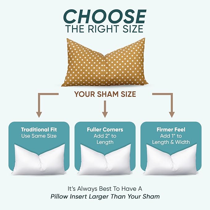 Pillowflex Synthetic Down Pillow Insert - 16x18 Down Alternative Pillow, Ultra Soft, Large Rectangle Body Sleeping Pillow, Lumbar, Long, Back - 1 Decorative Pillow Form