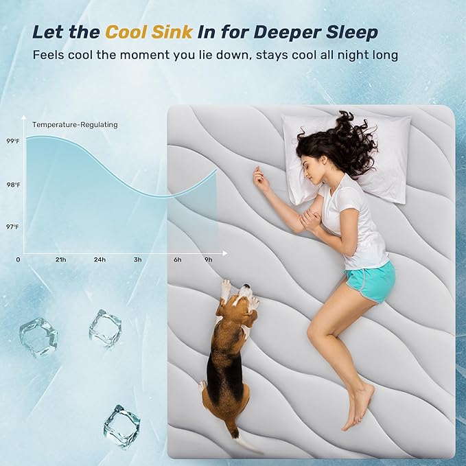Unikome Ultra Soft Waterproof Mattress Pad Queen, Cooling Mattress Protector for Hot Sleepers, 5-Layers Noiseless Washable Mattress Cover with 8"-21" Deep Pocket (Light Grey, 60x80)